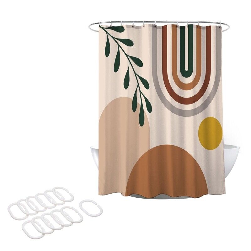Artistic Boho Mid Century Shower Curtain with Abstract Painting Pattern - Bath Supply