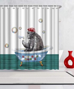 Artistic Print Animal Gorilla Shower Curtain for Kids Children Nursery Bath