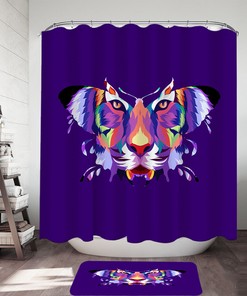 Artistic Print Colorful Butterfly Tiger Shower Curtain for your Bathroom Decorations