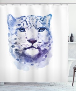 Artsy Leopard Wild Cat Animal Print Shower Curtain for Bathroom
