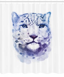 Artsy Leopard Wild Cat Animal Print Shower Curtain for Bathroom