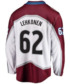 Artturi Lehkonen 62 Colorado Avalanche Stanley Cup 2023 Playoffs Patch Away Breakaway Men Jersey - White