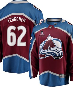 Artturi Lehkonen 62 Colorado Avalanche Stanley Cup 2023 Playoffs Patch Home Breakaway Men Jersey - Burgundy