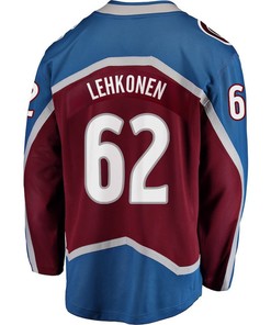 Artturi Lehkonen 62 Colorado Avalanche Stanley Cup 2023 Playoffs Patch Home Breakaway Men Jersey - Burgundy
