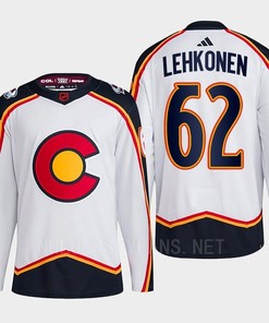 Artturi Lehkonen 62 Reverse Retro 2.0 2022 Colorado Avalanche White Jersey Primegreen