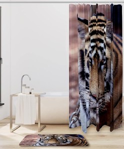 Asian Tiger Waterproof Shower Curtain for Bathroom Decor