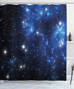 Astronomy Constellation Space Theme Shower Curtain, Cloth Bathroom Decor