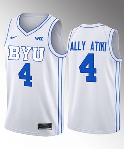 Atiki Ally Atiki 4 BYU Cougars White Jersey 2022-23 College Basketball