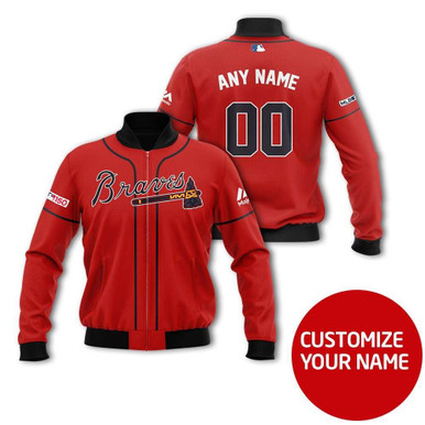 Atlanta Braves #00 Personalized Red Jersey Style Gift With Custom Number Name For Braves Fans Bomber Jacket 900011038508