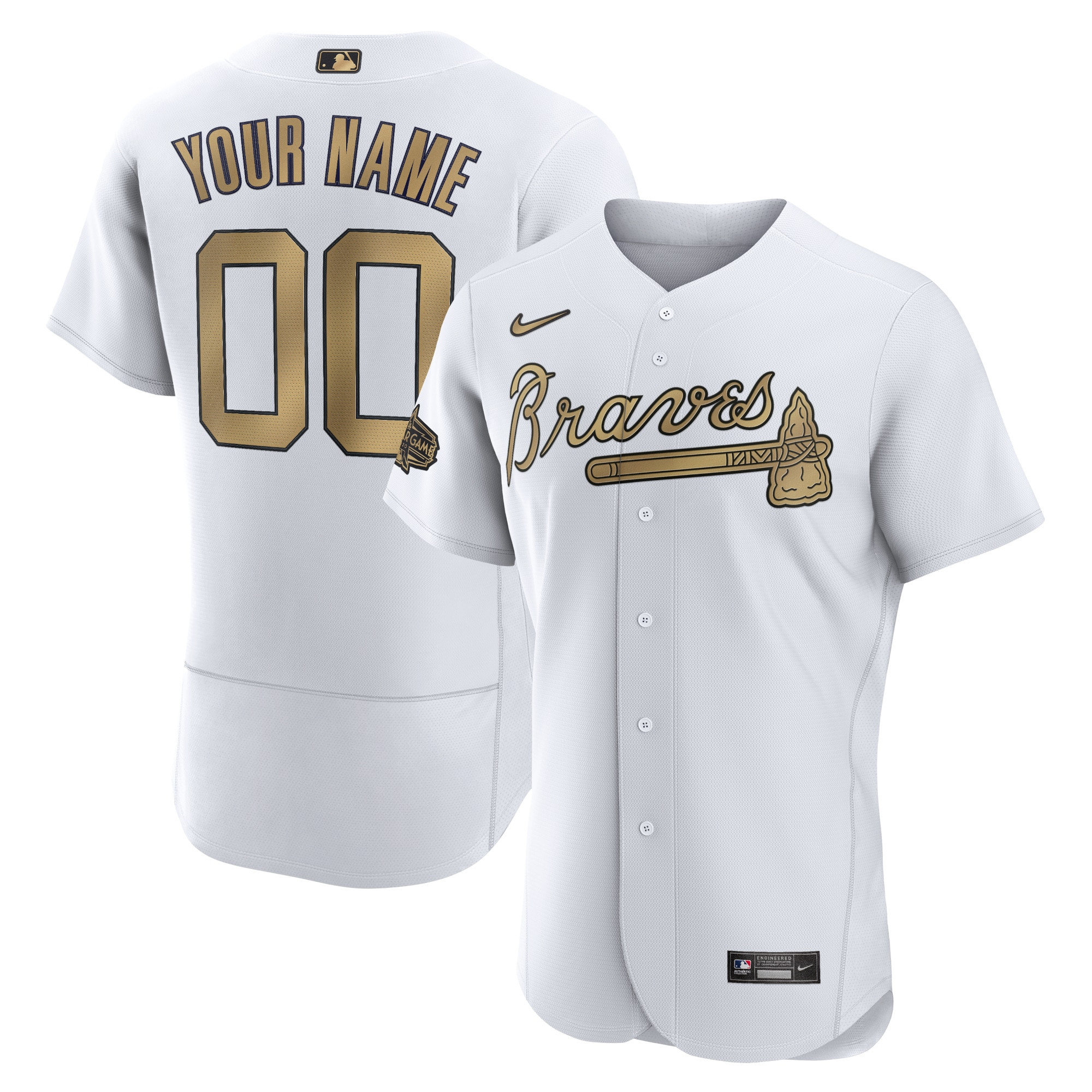 Atlanta Braves 2022 Mlb All-star Game Authentic Custom Jersey - White Custom Jerseys Mlb