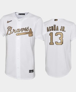 Atlanta Braves 2022-23 All-Star Game Jersey, 13 Ronald Acuna Jr. White Youth Jersey