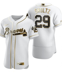 Atlanta Braves #29 John Smoltz Mlb Golden Brandedition White Jersey Gift For Braves Fans
