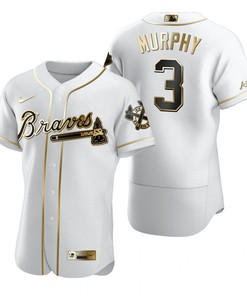 Atlanta Braves #3 Dale Murphy Mlb Golden Brandedition White Jersey Gift For Braves Fans