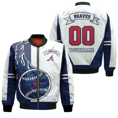 Atlanta Braves 3D Personalized Bomber Jacket Model 399