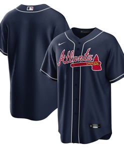 Atlanta Braves Alternate Replica Team Jersey Navy Mlb
