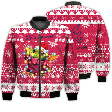 Atlanta Braves Baby Yoda Star Wars Sports Football American Ugly Christmas Gifts Unisex 3D Bomber Jacket