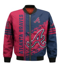 Atlanta Braves Bomber Jacket Quarter Style - MLB
