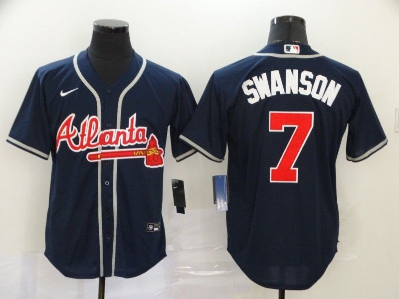 Atlanta Braves Dansby Swanson #7 2020 Mlb Black Jersey