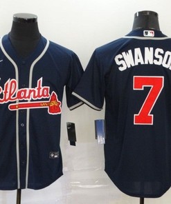 Atlanta Braves Dansby Swanson #7 2020 Mlb Black Jersey
