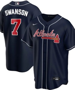 Atlanta Braves Dansby Swanson #7 2020 Mlb Black Jersey