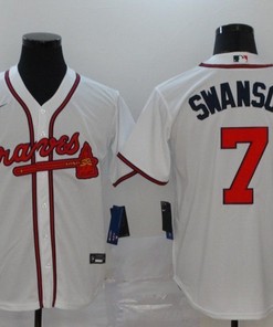 Atlanta Braves Dansby Swanson #7 2020 Mlb White Jersey