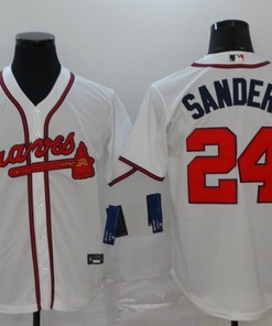 Atlanta Braves Deion Sanders #24 2020 Mlb White Jersey