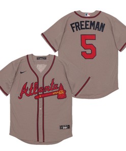 Atlanta Braves Freddie Freeman #5 2020 Mlb Grey Jersey