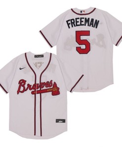 Atlanta Braves Freddie Freeman #5 2020 Mlb White Jersey