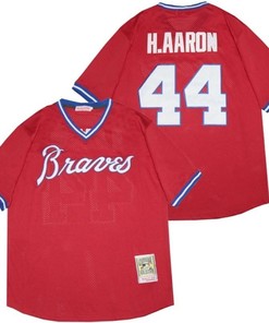 Atlanta Braves Hank Aaron #44 2020 Mlb Red Jersey