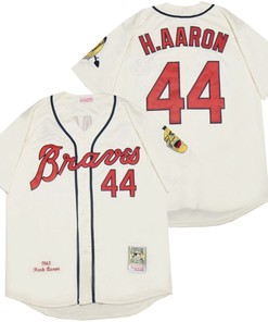 Atlanta Braves Hank Aaron #44 2020 Mlb White Jersey