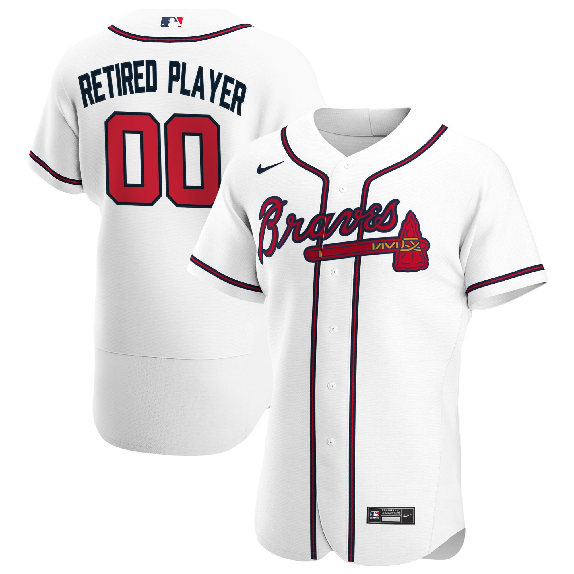 Atlanta Braves Home Pick-a-player Retired Roster Authentic Jersey - White Custom Jerseys Mlb