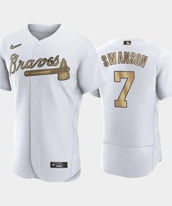 Atlanta Braves Jersey, 7 Dansby Swanson 2022-23 All-Star Game White Jersey