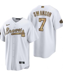 Atlanta Braves Jersey, Dansby Swanson White 2022-23 All-Star Game Jersey