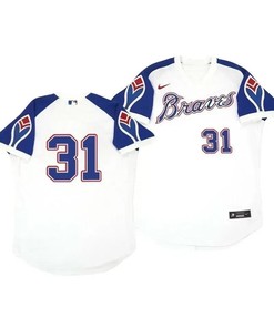 Atlanta Braves Jersey, Greg Maddux 31 Cooperstown White Throwback Home Jersey