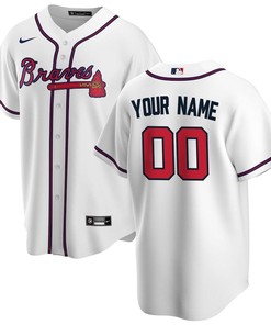 Atlanta Braves Jersey Home Custom Men Jersey - White