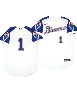 Atlanta Braves Jersey, Ozzie Albies 1 Cooperstown White Throwback Home Jersey