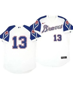 Atlanta Braves Jersey, Ronald Acuna Jr. 13 Cooperstown White Throwback Home Jersey