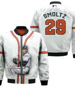 Atlanta Braves John Smoltz 29 MLB Baseball Legend Great Player White Gift For Braves Fans Bomber Jacket