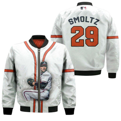 Atlanta Braves John Smoltz 29 MLB Baseball Legend Great Player White Gift For Braves Fans Bomber Jacket