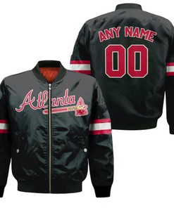 Atlanta Braves Majestic 2019 Alternate Black Team Jersey Inspired Style Bomber Jacket