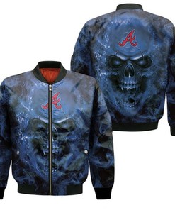 Atlanta Braves Mlb Fans Skull Bomber Jacket Model 409