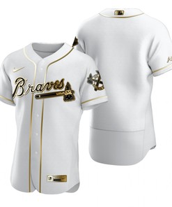 Atlanta Braves Mlb Golden Brandedition White Jersey Gift For Braves Fans