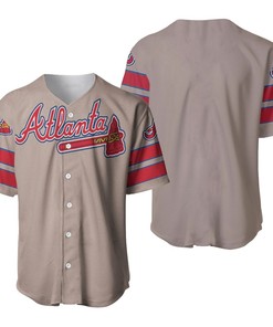 Atlanta Braves Mlb Grey Jersey Inspired Style Baseball Jersey