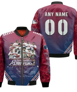 Atlanta Braves NL East Division Champions Great Player Signature Gift With Custom Name Number For Braves Fans Bomber Jacket 900010013204