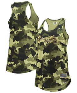 Atlanta Braves New Era Womens 2022 Mlb Armed Forces Day Camo Racerback Tank Top - Green