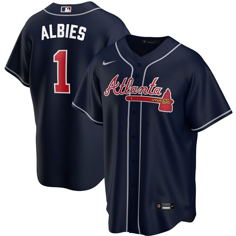 Atlanta Braves Ozzie Albies #1 2020 Mlb Black Jersey
