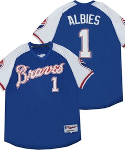 Atlanta Braves Ozzie Albies #1 2020 Mlb Navy Blue Jersey