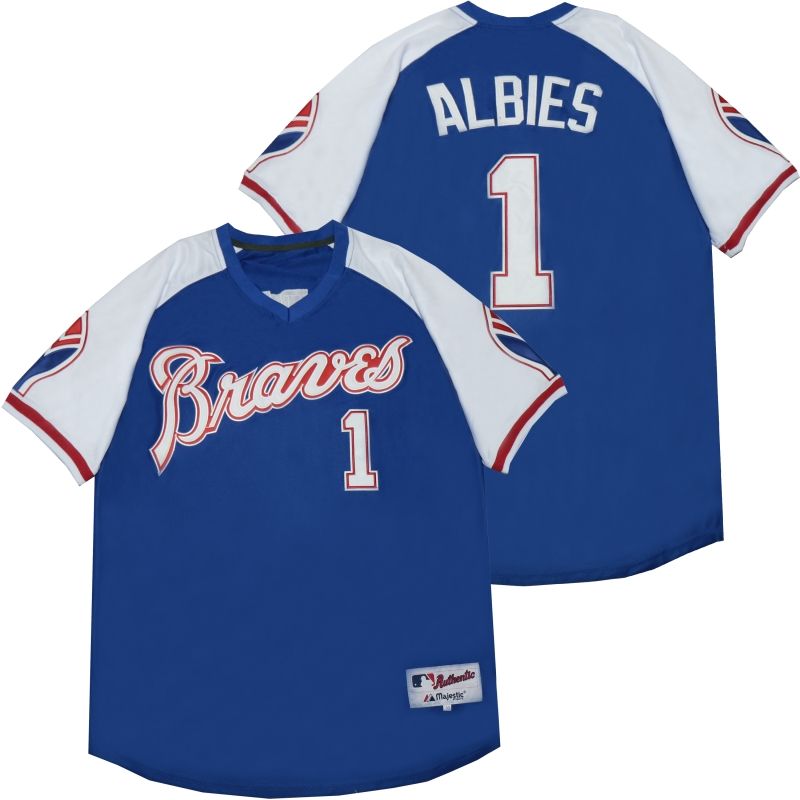 Atlanta Braves Ozzie Albies #1 2020 Mlb Navy Blue Jersey