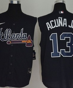 Atlanta Braves Ronald Acuna Jr #13 2020 Mlb Black Jersey