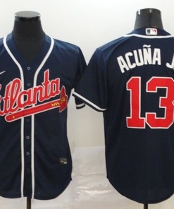 Atlanta Braves Ronald Acuna Jr #13 2020 Mlb Black Jersey